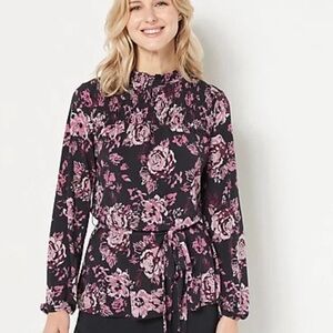 GIRL WITH CURVES Knit Smocked Neck Tunic A523245